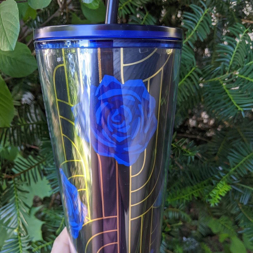 NWT Black Blue Rose Starbucks Tumbler Fall 2020 - Picture 2 of 6